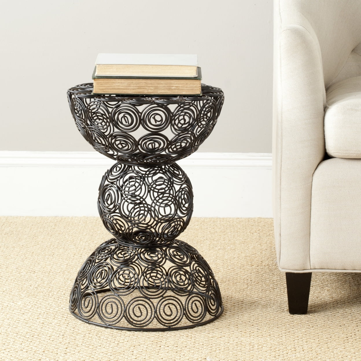 Leila Black Iron Wire Novelty Accent Table