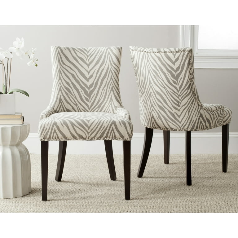 Safavieh Set of 2 Lester Contemporary/Modern Cotton Upholstered Side Chair (Wood Frame) Safavieh Set of 2 Lester Contemporary/Modern Cotton Upholstered Side Chair (Wood Frame)