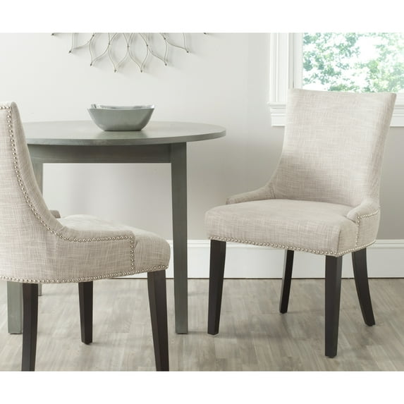 SAFAVIEH Lester 19''H Dining Chair Set of 2 Silver Nail Head Grey