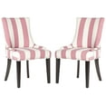 thumbnail image 1 of SAFAVIEH Lester Contemporary Polyester Linen Striped Dining Side Chair, Pink/White (Set of 2), 1 of 17