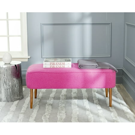 SAFAVIEH Levi Classic Solid Upholstered Bench, Berry