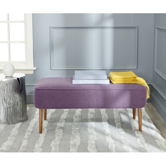 SAFAVIEH Levi Classic Solid Upholstered Bench, Plum