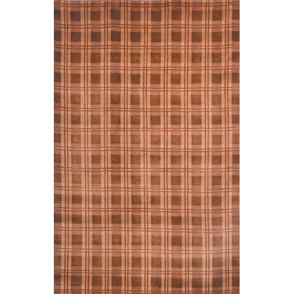 SAFAVIEH Lexington Henrietta Plaid Wool Area Rug, Brown/Multi, 5' x 8'