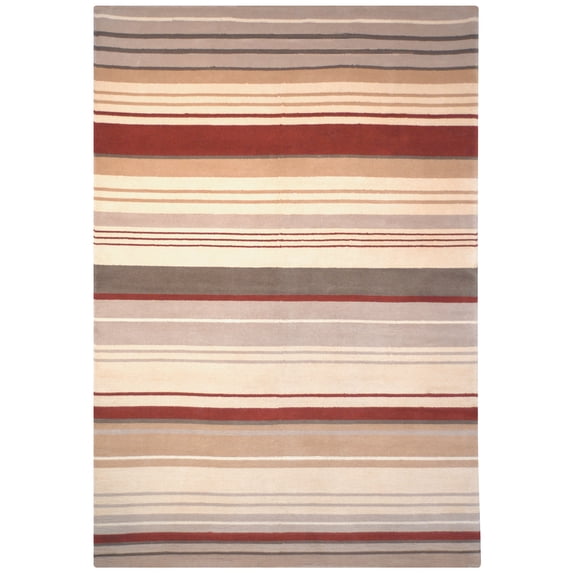 SAFAVIEH Lexington Makayla Abstract Striped Wool Area Rug, Red/Multi, 8' x 10'