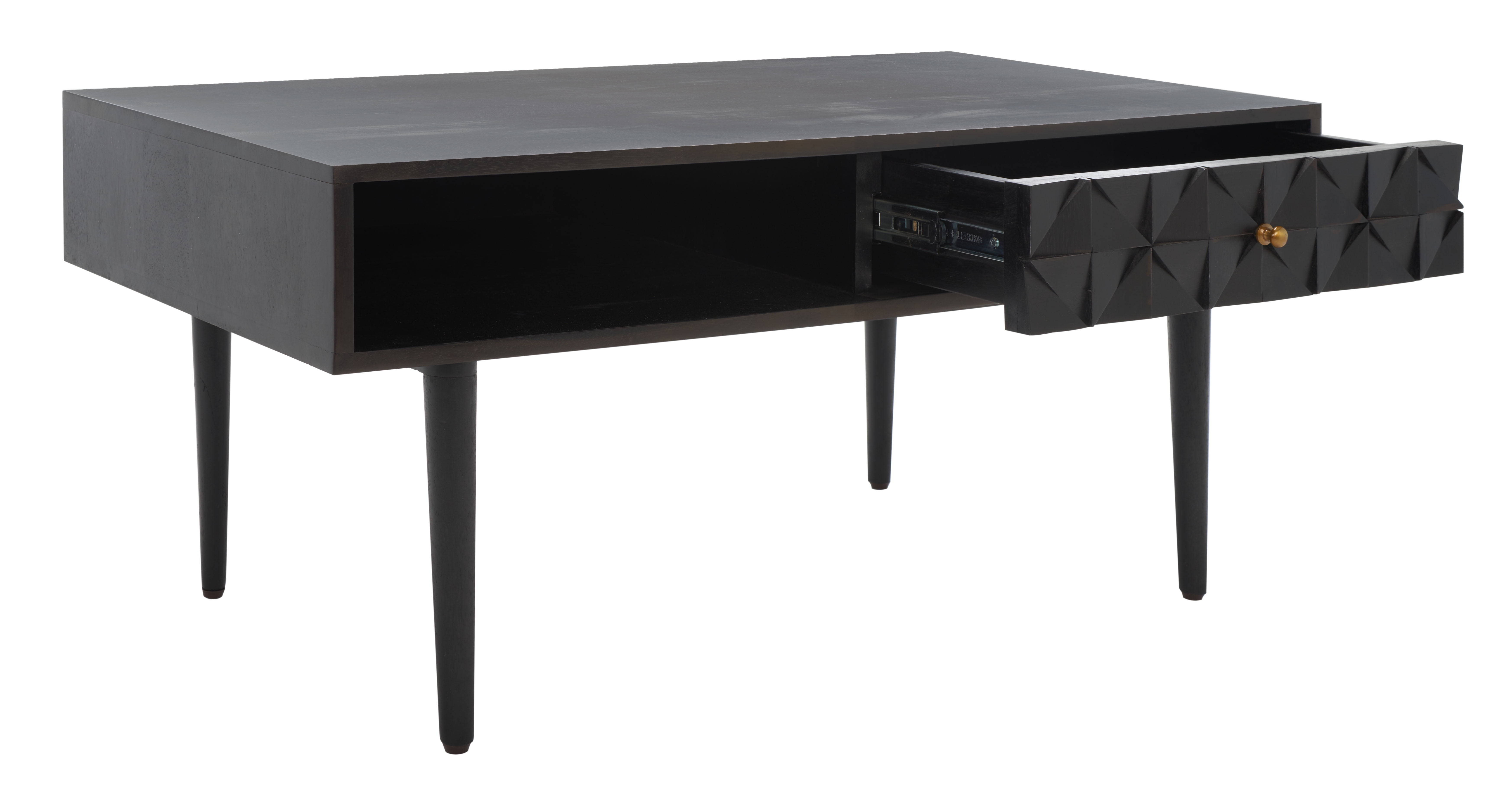 Lexington Walnut Mango Wood Rectangular Coffee Table with Storage