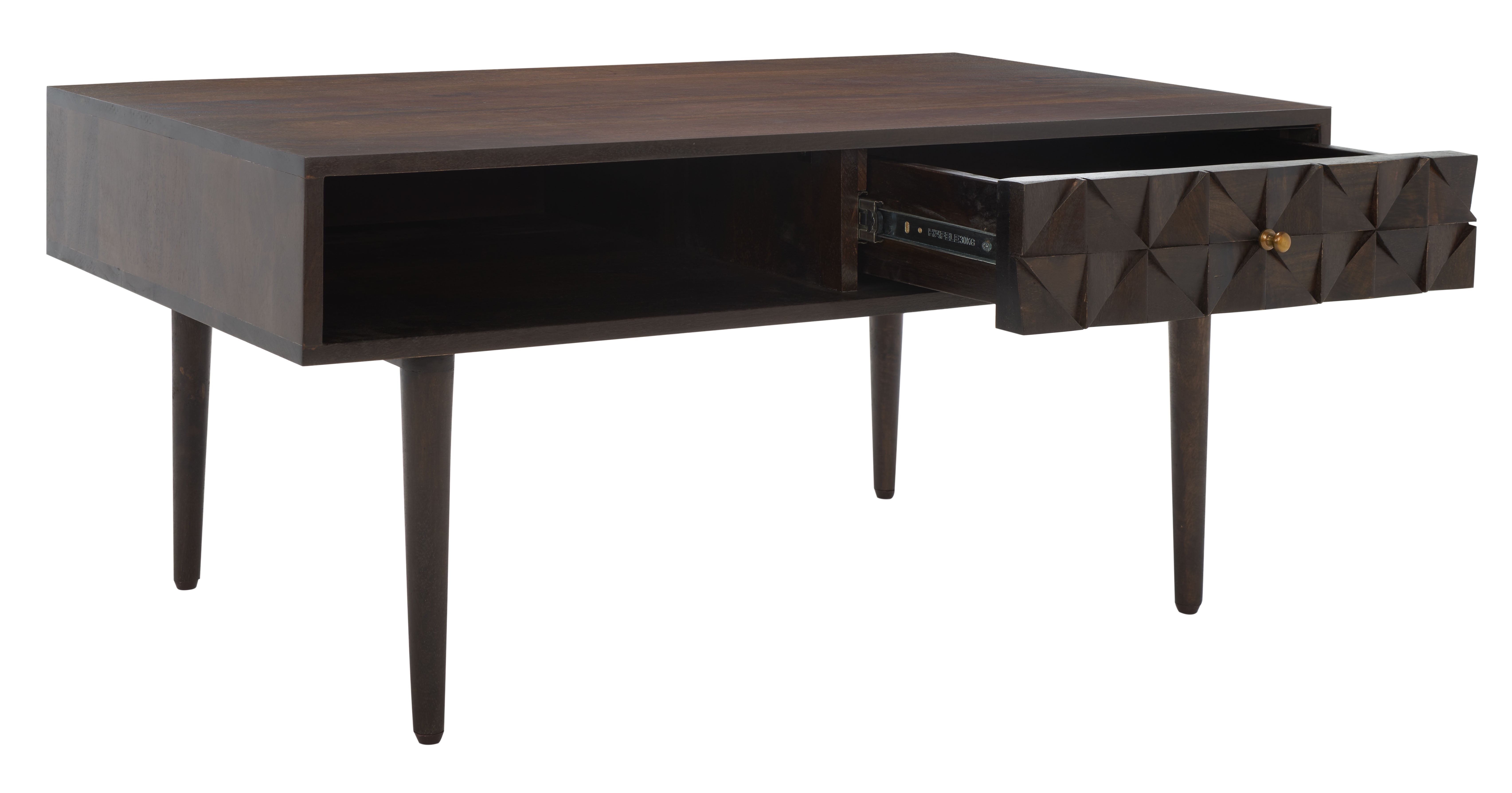 Lexington Walnut and Metal Coffee Table with Storage