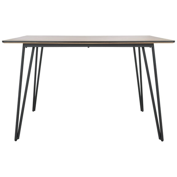 SAFAVIEH Lexzandra Scandinavian Dining Table, Natural/Black (47.2 in. W x 31.5 in. D x 29.9 in. H)