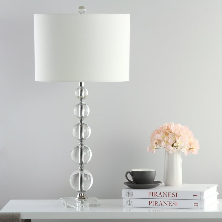 SAFAVIEH Liam 29 in. H Stacked Crystal Ball Table Lamp Clear Set