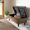 thumbnail image 1 of SAFAVIEH Liam Rustic Tufted Cocktail Linen Ottoman with Storage, Grey/Dark Oak, 1 of 13