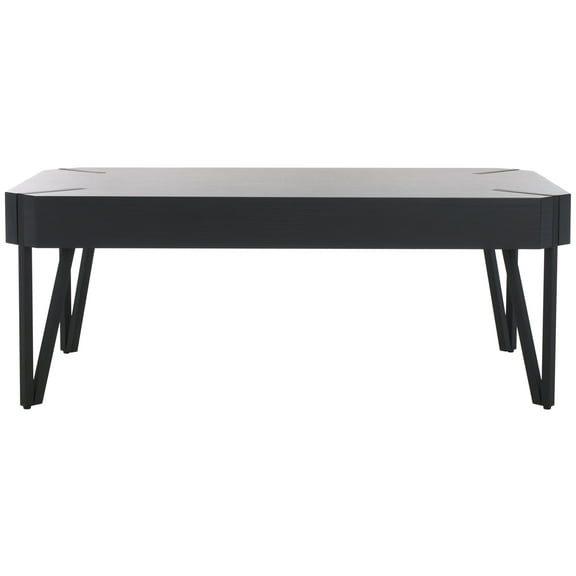 SAFAVIEH Liann Rustic Wood Coffee Table, Black Stripe/Black