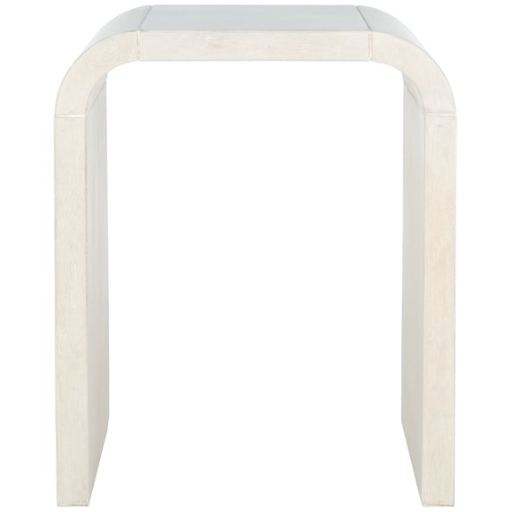 SAFAVIEH Liasonya Curved White Wash End Table, White Washed