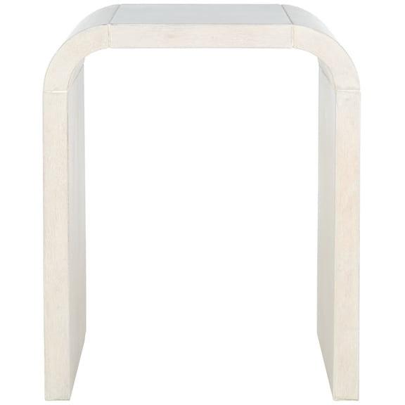 SAFAVIEH Liasonya Curved White Wash End Table, White Washed