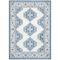 SAFAVIEH Liberty Briar Oriental Polyester Area Rug, Dark Blue/Ivory, 8' x 10'