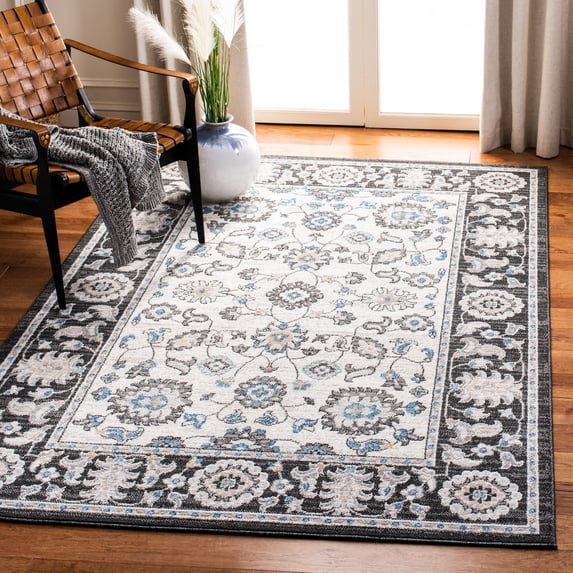 Safavieh Liberty Deborah Oriental Polyester Area Rug, Dark Gray/Ivory, 5'3" x 7'7"