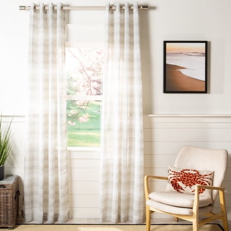SAFAVIEH Liberty Grommet Curtain Window Panel, 52" x 84", Assorted Beige