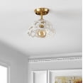 thumbnail image 1 of Safavieh 8.25" Eldrid Mid-Century Iron Flush Mount Lights, White, 1 of 7