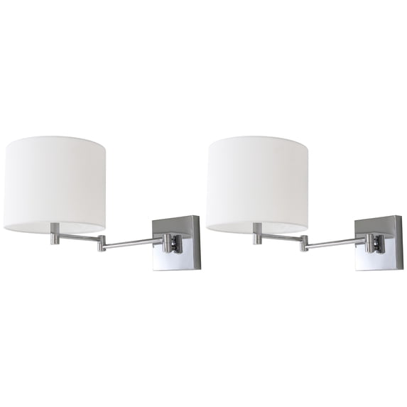 SAFAVIEH Lillian 12 in. High Wall Sconce, Chrome, Set of 2