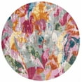 thumbnail image 1 of SAFAVIEH Lillian Beryl Abstract Floral Area Rug, Grey/Pink, 6'7" x 6'7" Round, 1 of 9