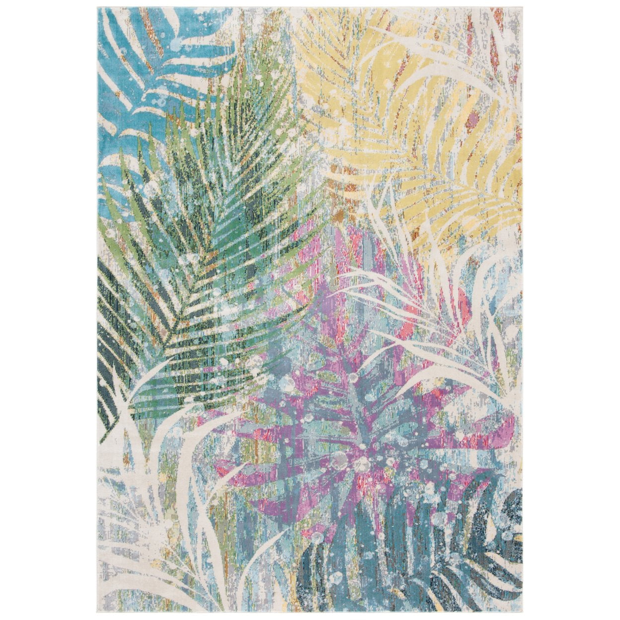 Elysian Bloom Blue Floral Hand-Knotted Synthetic Area Rug - 5' x 7'