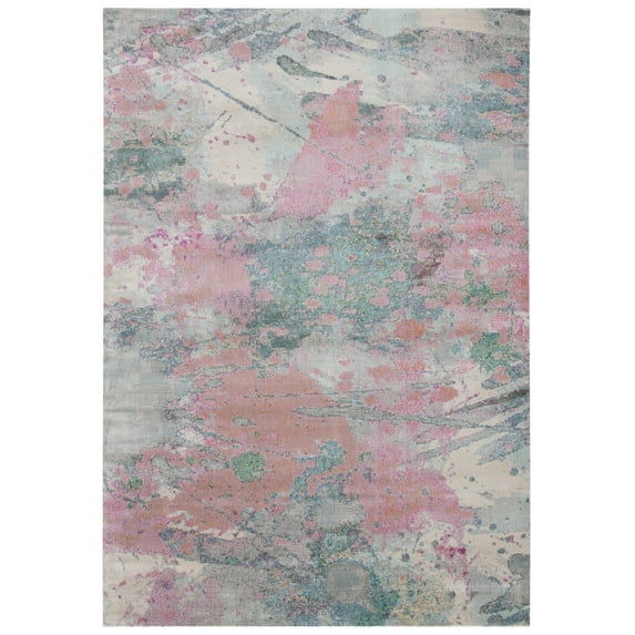 SAFAVIEH Lillian Darell Botanical Area Rug, Ivory/Pink, 5'3" x 7'7"