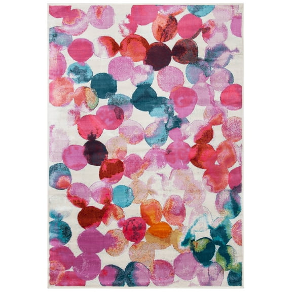 SAFAVIEH Lillian Henrietta Polka Dot Area Rug, Rose/Light Blue, 10' x 14'
