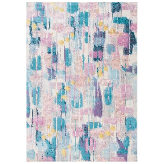 SAFAVIEH Lillian Ibrahim Polka Dot Area Rug, Pink/Turquoise, 3' x 5'
