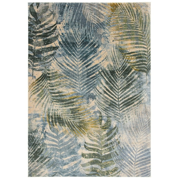 SAFAVIEH Lillian Roderick Floral Area Rug, Blue/Green, 5'3" x 7'7"
