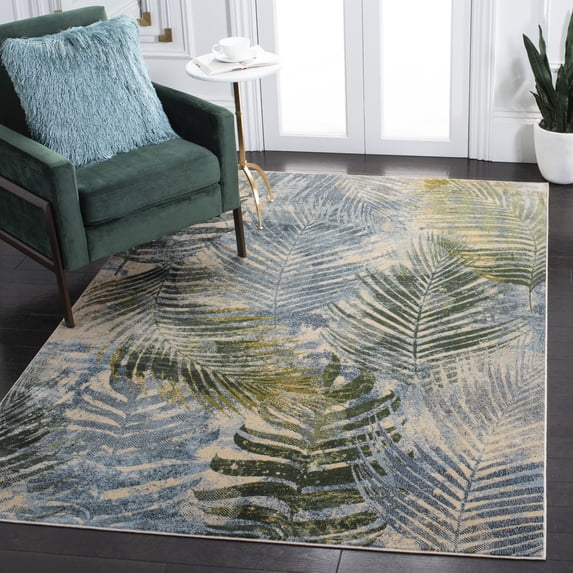 Safavieh Lillian Roderick Floral Area Rug, Blue/Green, 5'3" x 7'7"