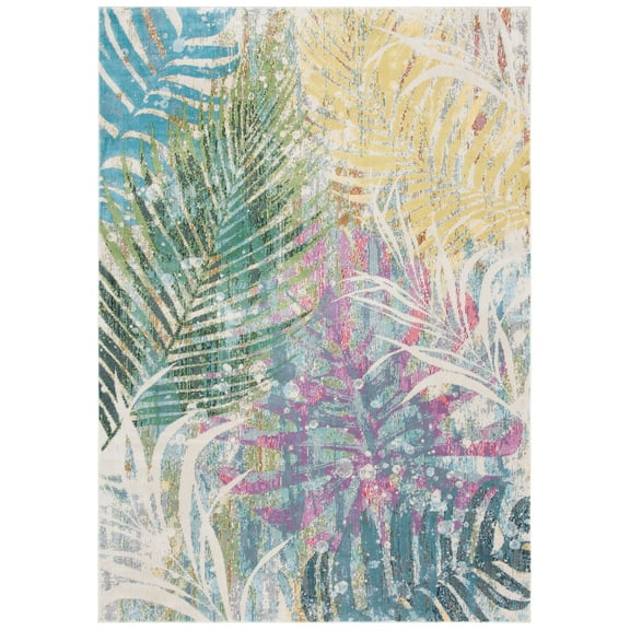 SAFAVIEH Lillian Sheryll Floral Area Rug, Green/Blue, 4' x 6'
