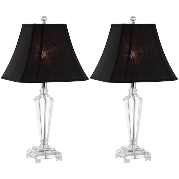SAFAVIEH Lilly 24 in. Glam Crystal Table Lamp with Black Polyester Shade, Set of 2