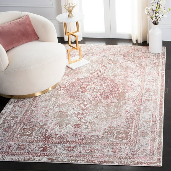 SAFAVIEH Lilypond Collection LLP843A Ivory / Rose Rug