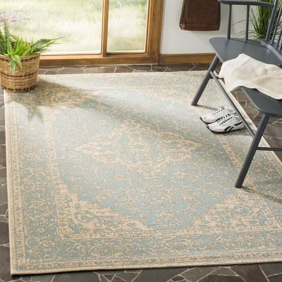 SAFAVIEH Linden Andreas Traditional Area Rug, Aqua/Cream, 9' x 12'