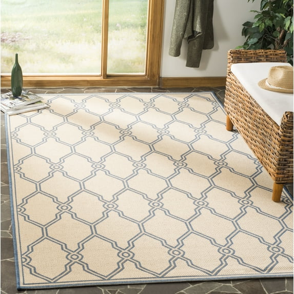 Safavieh Linden Carleton Geometric Indoor/Outdoor Area Rug, Cream/Blue, 9' x 12'