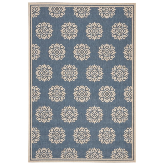 SAFAVIEH Linden Cheshunt Floral Area Rug, Cream/Blue, 5'1" x 7'6"