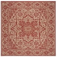 thumbnail image 1 of SAFAVIEH Linden Dania Medallion Indoor/Outdoor Area Rug, Red/Creme, 4' x 4' Square, 1 of 8