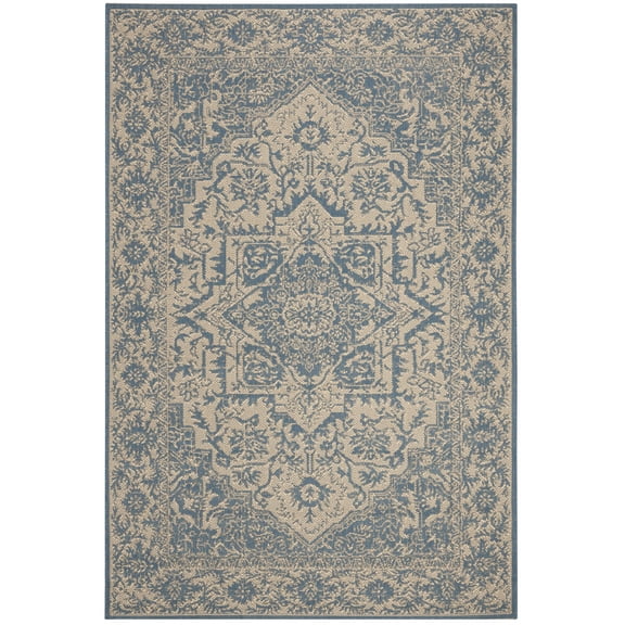 SAFAVIEH Linden Dania Traditional Area Rug, Cream/Blue, 4' x 6'