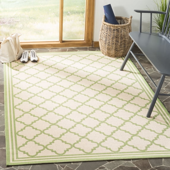 Safavieh Linden Danny Geometric Indoor/Outdoor Area Rug, Cream/Olive, 9' x 12'