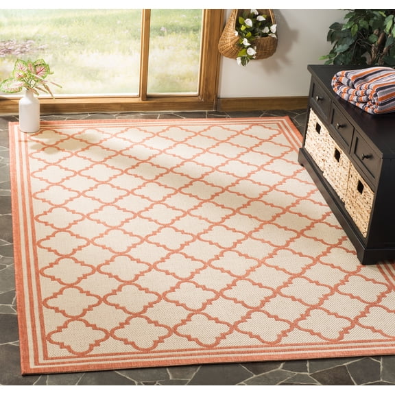 Safavieh Linden Danny Geometric Indoor/Outdoor Area Rug, Cream/Rust, 4' x 6'