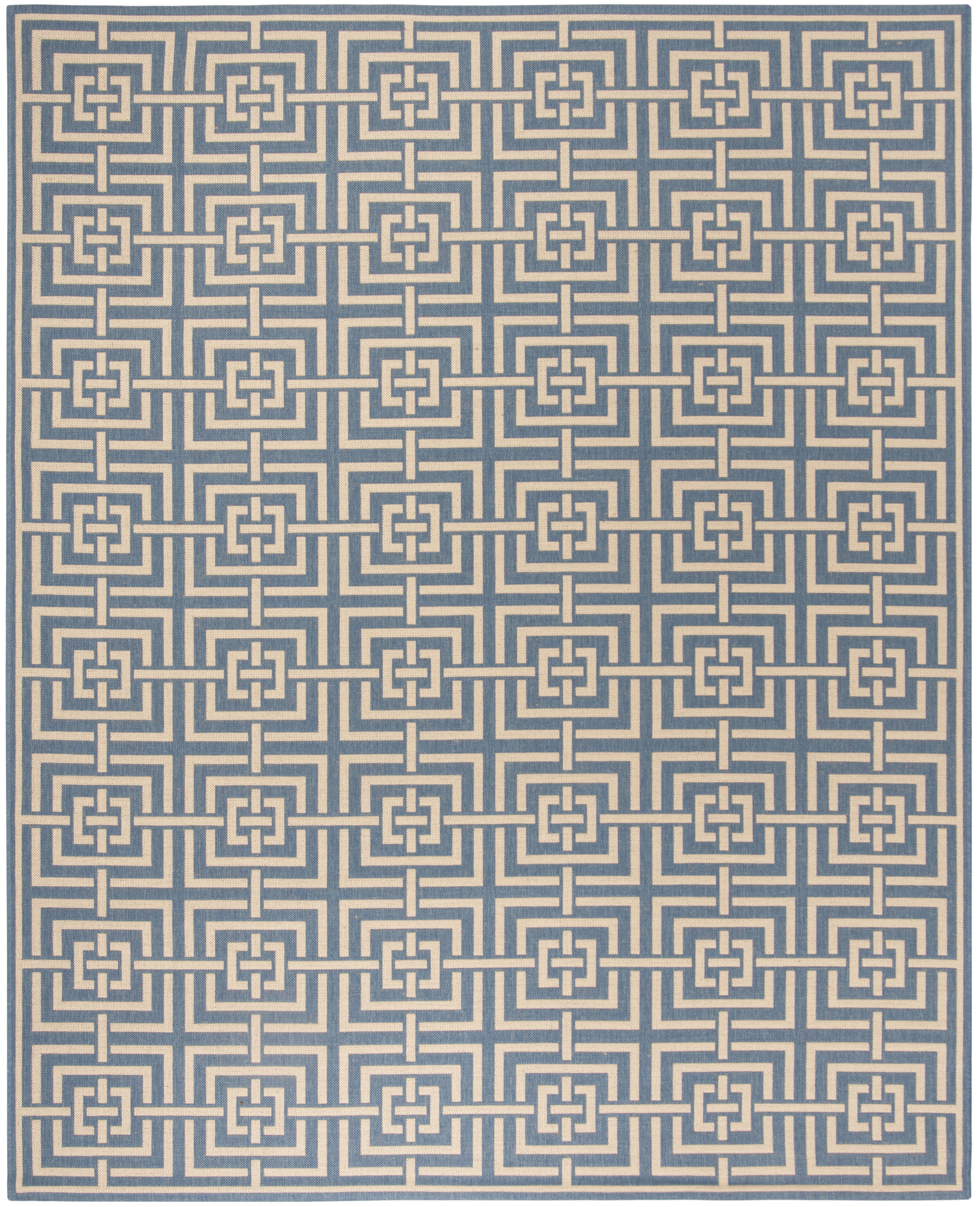 SAFAVIEH Linden Derbhile Geometric Squares Area Rug, Blue/Cream, 8' x ...