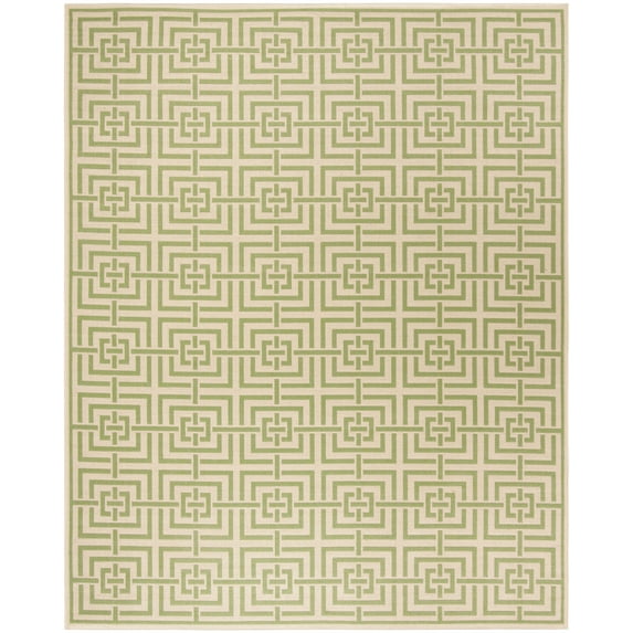 SAFAVIEH Linden Derbhile Geometric Squares Area Rug, Cream/Olive, 9' x 12'