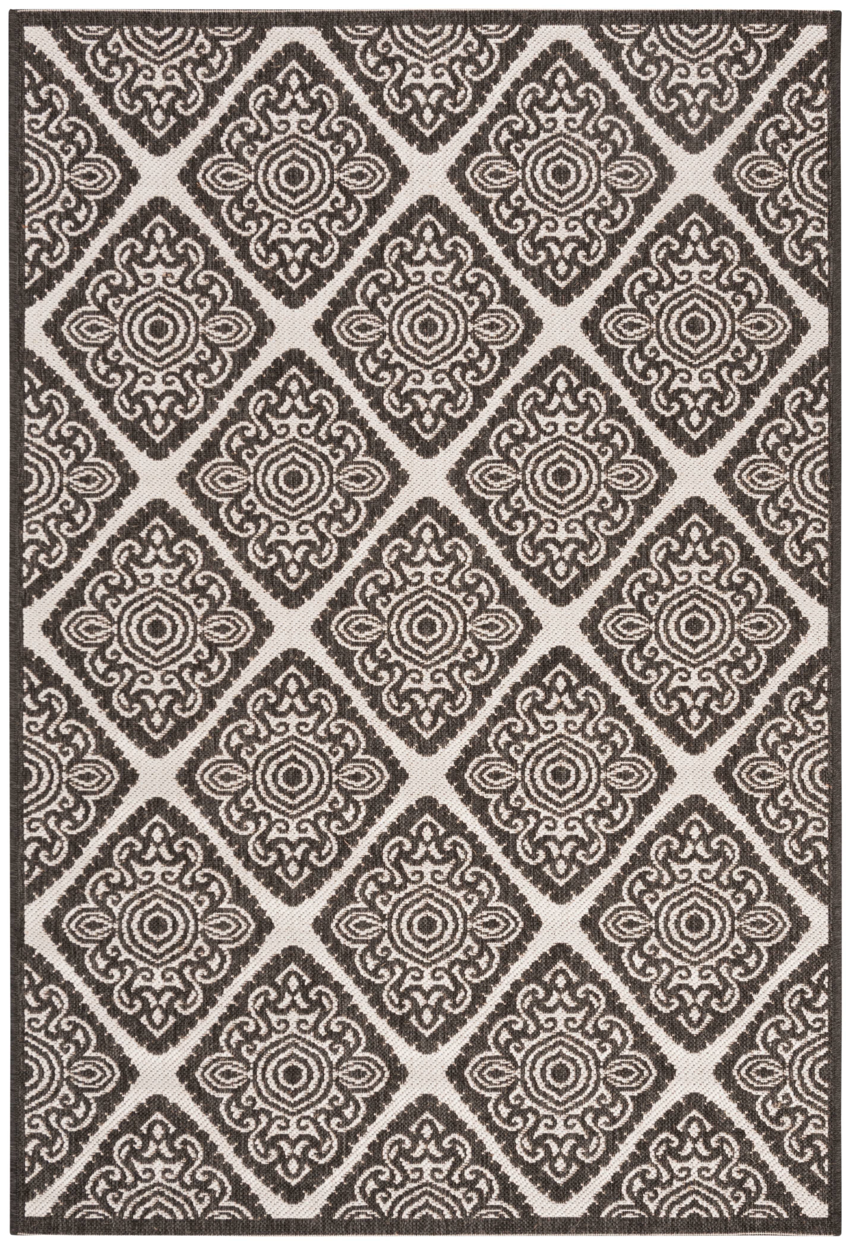 SAFAVIEH Linden Franco Damask Area Rug, Light Grey/Charcoal, 4' x 6'