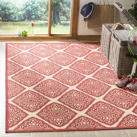 SAFAVIEH Linden Franco Damask Area Rug, Red/Cream, 9' x 12'