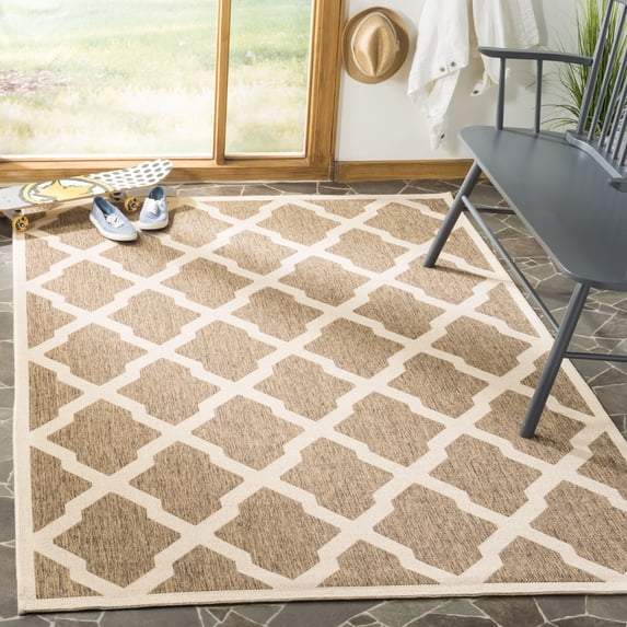 Safavieh Linden Gamal Geometric Indoor/Outdoor Area Rug, Beige/Cream, 5'3" x 7'6"