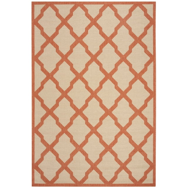 SAFAVIEH Linden Gamal Geometric Area Rug, Cream/Rust, 4' x 6'
