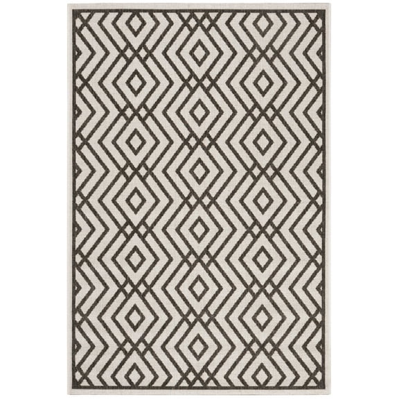 SAFAVIEH Linden Hallam Geometric Area Rug, Light Grey/Charcoal, 4' x 6'