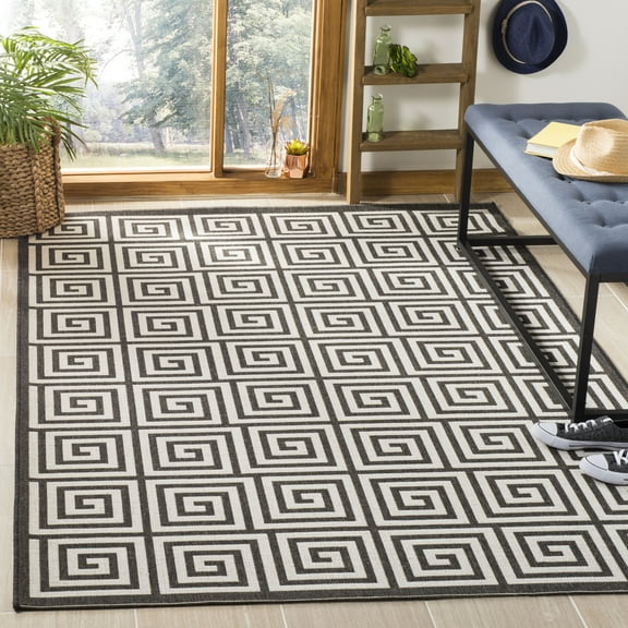 Safavieh Linden Joetta Geometric Indoor/Outdoor Area Rug, Light Gray/Charcoal, 4' x 6'