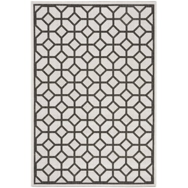 SAFAVIEH Linden Joey Geometric Area Rug, Light Grey/Charcoal, 4' x 6'