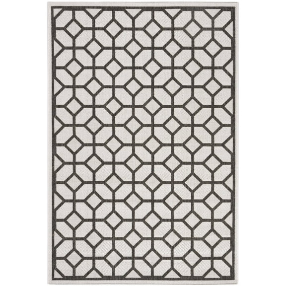 SAFAVIEH Linden Joey Geometric Area Rug, Light Grey/Charcoal, 4' x 6'