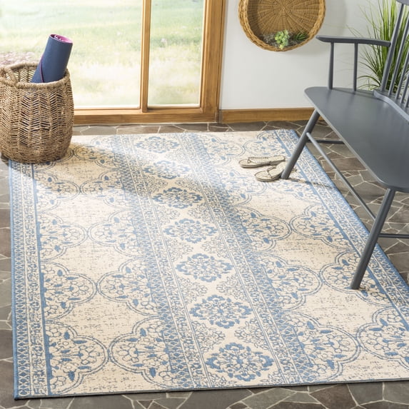 SAFAVIEH Linden Malandra Floral Area Rug, Blue/Cream, 4' x 6'