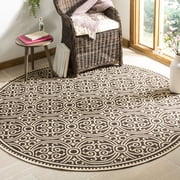 SAFAVIEH Linden Odetta Damask Area Rug, Cream/Brown, 6'7" x 6'7" Round